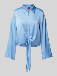 Regular Fit Bluse mit Knotendetail Modell 'Errika' von HUGO Blau - 16