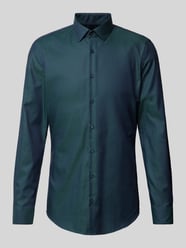 Slim fit zakelijk overhemd met kentkraag van Jake*s Groen - 48