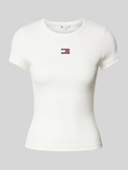 T-Shirt mit Label-Stitching von Tommy Jeans Weiß - 30