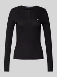 Slim Fit Longsleeve mit Logo-Stitching von Tommy Jeans Schwarz - 1