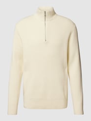 Strickpullover mit Stehkragen und Reißverschluss von Lindbergh Weiß - 35