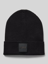 Beanie mit Label-Detail Modell 'Foxxy' von BOSS Schwarz - 7