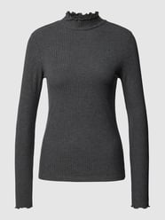 Longsleeve mit Wellensaum von QS Schwarz - 42