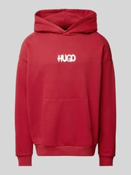 Hoodie met labelprint, model 'Nimayho' van Hugo Blue Rood - 8