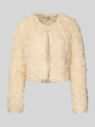 Bolero met regelmatige pasvorm met veren en ronde hals van Christian Berg Woman Selection - 30