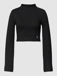 Cropped Longsleeve mit Rippstruktur von Calvin Klein Jeans Schwarz - 21