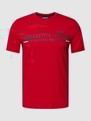 T-Shirt mit Label-Print von Aeronautica Militare Rot - 33