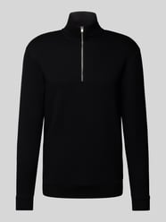 Sweatshirt mit Troyer-Kragen Modell 'MANUEL' von SELECTED HOMME Schwarz - 45