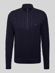 Strickpullover mit Label-Stitching von Tommy Hilfiger Blau - 14