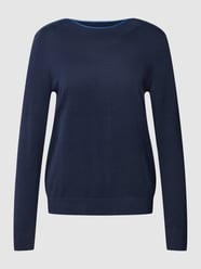 Shirt met lange mouwen en geribde ronde hals van Esprit Blauw / turquoise - 48