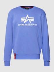 Bluza z nadrukiem z logo model ‘BASIC SWEATER’ od Alpha Industries Fioletowy - 24