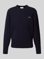 Strickpullover  mit Logo-Patch von Lacoste Blau - 35