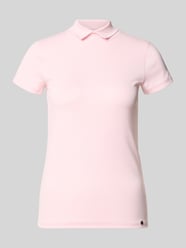 slim fit T-shirt met hoogsluitende polokraag van Marc Cain Fuchsia - 43