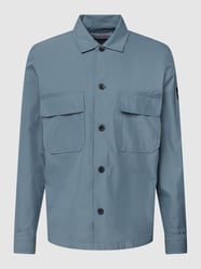 Hemdjacke mit Label-Patch Modell 'COTTON NYLON OVERSHIRT' von CK Calvin Klein Blau - 25