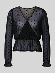 Bluzka o kroju slim fit z półprzezroczystego materiału model ‘JULIET’ od ONLY - 32