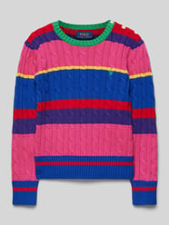 Strickpullover mit Zopfmuster von Polo Ralph Lauren Kids Pink - 23