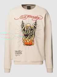 Sweatshirt met labelprint van Ed Hardy Wit - 33
