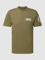 T-Shirt mit Label-Patch Modell 'AMUNDSEN' von Napapijri Grün - 35