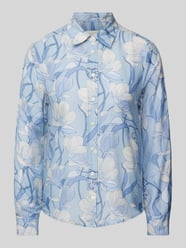 Regular Fit Hemdbluse mit Allover-Muster Modell 'MAGNOLIA' von Gant Blau - 10