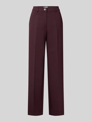 Straight fit bandplooibroek met viscose van More & More Bordeaux - 37
