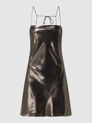 Sukienka mini z efektem metalicznym od Calvin Klein Jeans Srebrny - 3