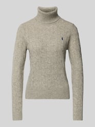 Slim Fit Rollkragenpullover mit Label-Stitching von Polo Ralph Lauren Beige - 36