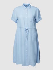 PLUS SIZE Blusenkleid aus Leinen mit Knopfleiste von Tommy Hilfiger Curve Blau / Türkis - 40