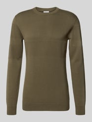 Gebreide pullover met ribboorden van Lindbergh Beige - 40