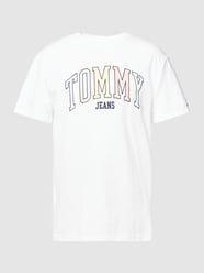 T-Shirt aus reiner Baumwolle mit Label-Print Modell 'COLLEGE POP' von Tommy Jeans Weiß - 24