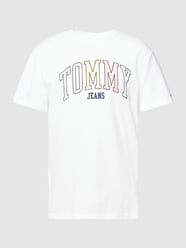 T-Shirt aus reiner Baumwolle mit Label-Print Modell 'COLLEGE POP' von Tommy Jeans Weiß - 14