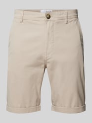 Slim Fit Shorts mit Strukturmuster Modell 'LUTON' von SELECTED HOMME Beige - 2