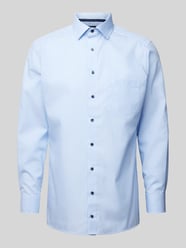 Modern Fit Business-Hemd mit Streifenmuster Modell 'Bergamo' von OLYMP Blau - 20