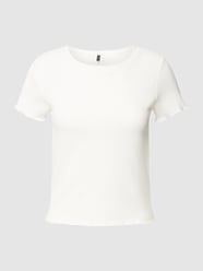 T-Shirt mit Muschelsaum Modell 'EMMA' von Vero Moda Weiß - 5