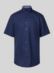 Modern Fit Business-Hemd mit Brusttasche von Eterna Blau - 27