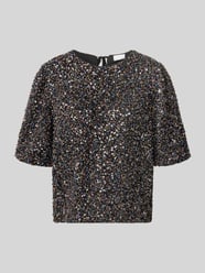 Relaxed Fit Kurzarmbluse mit Paillettenbesatz von Jake*s Collection - 12