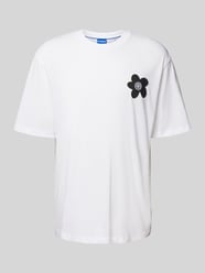 T-Shirt mit Label- und Motiv-Print Modell 'Noretto' von Hugo Blue Weiß - 4