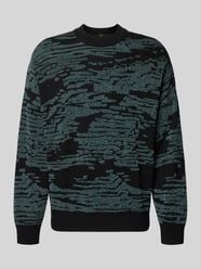 Krój regular fit sweter dzianinowy z graficznym wzorem żakardowym model 'Andscape' od BOSS Orange - 48