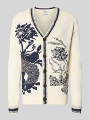 Regular Fit Strickjacke mit V-Ausschnitt Modell 'INTARSIA' von Scotch & Soda - 3