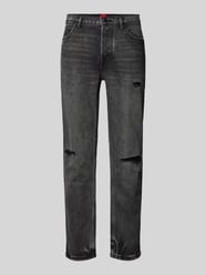 Tapered Fit Jeans im Destroyed-Look Modell 'HUGO 634' von HUGO Grau - 40