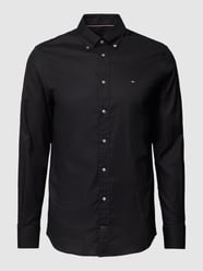 Business-Hemd mit Label-Stitching von Tommy Hilfiger Schwarz - 28
