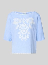 Blusenshirt mit Leinen-Anteil und Motiv-Stitching von Christian Berg Woman - 23