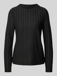 Regular Fit Langarmshirt aus Jersey mit Effektgarn-Streifen von Tom Tailor Schwarz - 4