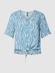 Blusenshirt aus Viskose mit Allover-Muster Modell 'PLACID' von Pieces Blau - 16