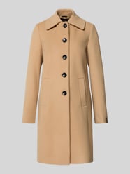 Lange jas van lanawolmix met platte kraag, model 'ISA' van Milo Coats - 15