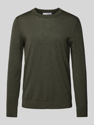 Gebreide pullover met ribboorden, model 'TRAY' van SELECTED HOMME Groen - 42