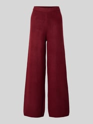 Wide fit gebreide broek met elastische band van Jake*s Casual Bordeaux - 45