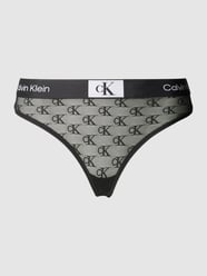 Stringi z elastycznym paskiem z logo model ‘MODERN THONG’ od Calvin Klein Underwear Czarny - 40