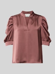 Regular fit blouseshirt met pofmouwen, model 'Roella' van Neo Noir Fuchsia - 16