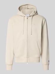 Sweatjacke mit Label-Stitching und Känguru-Tasche von Champion Beige - 30