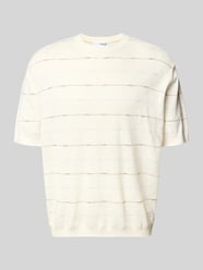 Regular fit gebreid shirt van een mix van katoen en linnen, model 'BERG SUN' van SELECTED HOMME Beige - 48